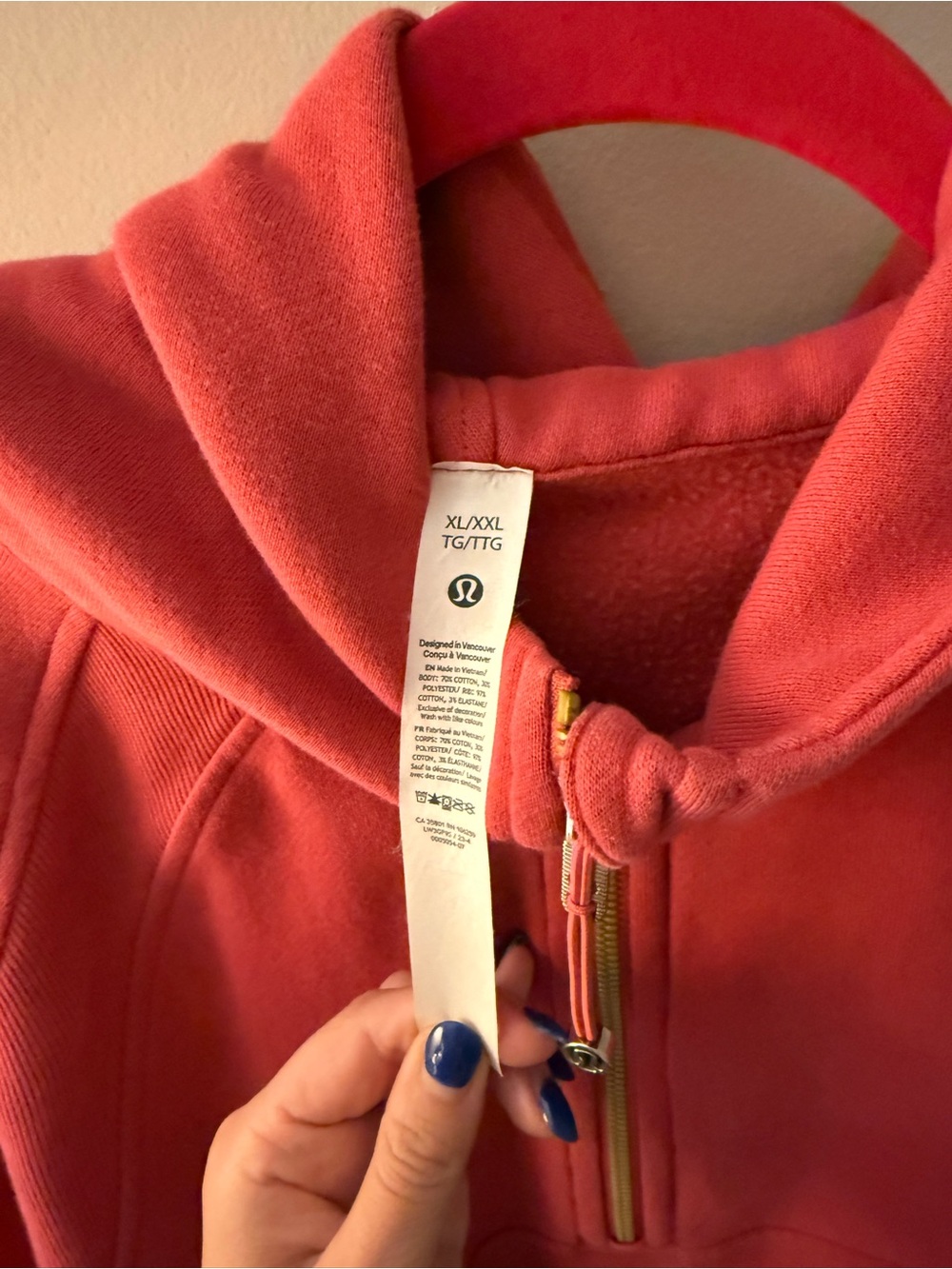 lululemon athletica Coral-Red Half-Zip Hoodie - Picture 3 of 3